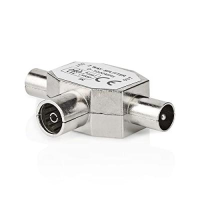 NEDIS  S&eacute;parateur coaxial 2 x IEC (Coa xial) m&acirc;le - IEC (Coaxia