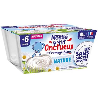 P TIT ONCTUEUX Nestle  nature au fromage blanc - 4 x 90g - d&Egrave;s 6 mois