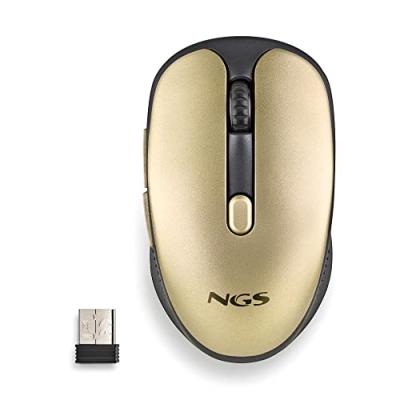 NGS  EVO RUST GOLD - Souris Sans Fil Rechargeable 24 GHzTouches Silencieuses3 Niveaux de R&eacute;solutionCon&ccedil;ue pour les