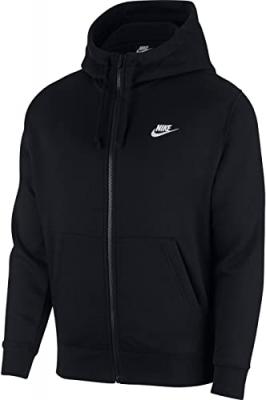 NIKE  Homme M Nsw Club Hoodie Fz Bb Veste, Noir (Black/White), XXL EU