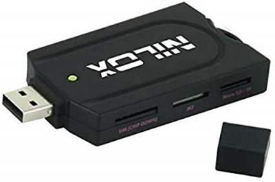 NILOX - Lecteur de carte - 48 en 1 (MS, MS PRO, MMC, SD, MS Duo, MS PRO Duo, miniSD, RS-MMC, microSD, carte SIM, SDHC, MS Micro) - USB 2.0 