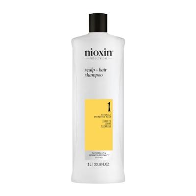 NIOXIN System 1 - Shampoing - Cheveux Naturels L&eacute;g&egrave;rement Affaiblissants 1000 ml 