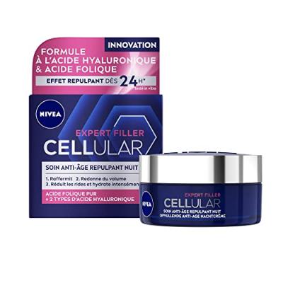 NIVEA Cr&egrave;me Visage Nuit Anti-rides Repulpant Cellular  - Le Pot De 50ml