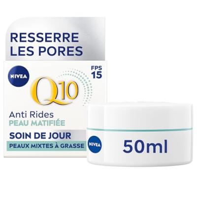 NIVEA  Q10 Anti-Rides Pores Resserr&eacute;s Soin de Jour SPF15 50 ml - Pot 50 ml