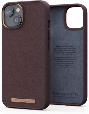 NJORD BYELEMENTS TELCO ACCESSORIES - NJORD ACCS Genuine Leather Case IPHONE 14 (6.1) Brow