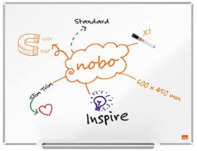 NOBO  Tableau blanc Impression Pro Nano Clean magn&eacute;tique, 600 x 450 mm