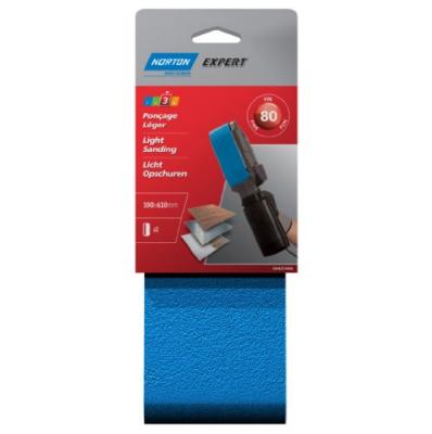 NORTON Bande abrasive - blue tech - lot de 2 - grain 80 - 100x610 mm - 