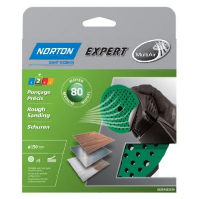 NORTON Lot de 5 disques abrasifs , 150 mm, grains 80