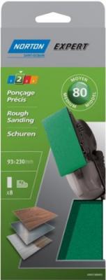 NORTON  Lot de 8 Patins non perfores expert 93 x 230 mm Grain 80