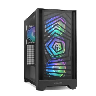 NOX  Hummer PLASMA Mid Tower ARGB Verre Tremp&eacute; USB-C Noir
