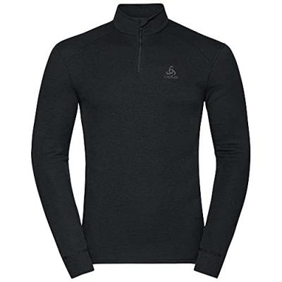 ODLO Sous V&ecirc;tements Thermiques Chaud  Warm Noir 1/2 Zip Ml Tee Noir