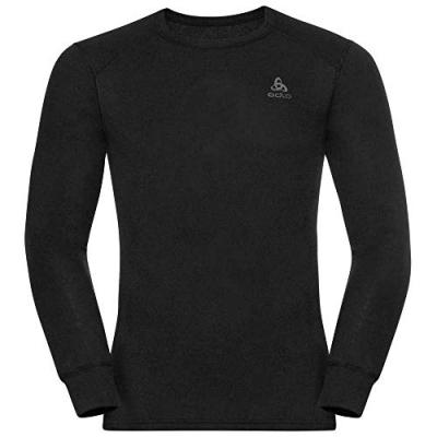 ODLO  Homme Bl Top Crew Neck L/S Active Warm Eco T Shirt, Noir, XS EU