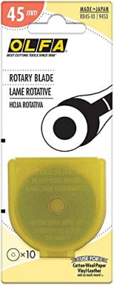 OLFA  Lames Rotatives Inoxydable 45mm Pack De 10, Argent