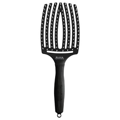 OLIVIA GARDEN  Fingerbrush - Poils en Nylon Ionis&eacute;s - Large - Noir