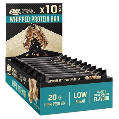 OPTIMUM NUTRITION Bo&icirc;te Whipped Protein (10x60g)White Chocolate, Caramel Et Peanut Barres Prot&eacute;in&eacute;es
