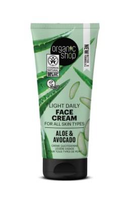 ORGANIC SHOP  Cr&egrave;me Visage Lissante Avocat & Alo&egrave;s 50 ml