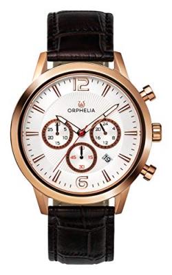 ORPHELIA  - Montre Homme - Quartz Chronographe - Bracelet Cuir Marron - OR81804