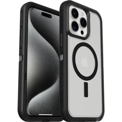 OTTERBOX  Coque Defender Rugged avec MagSafe iPhone 15 Pro Max - Transparent / Noir