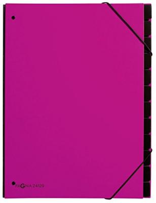 PAGNA  classeurs soufflet tendance, a4, 12 comp., rose fonc&eacute; 24129-34