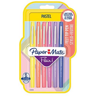 Stylo Feutre Paper Mate Flair Pastel Assortis Lot De 6 - Pap