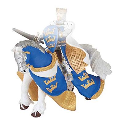 PAPO - Cheval du Roi Arthur Bleu Le Monde Medieval Figurine, 39952