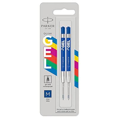PARKER  Recharge QUINK Gel ECO, trac&eacute;: M, blister de 2, bleu - Lot de 4