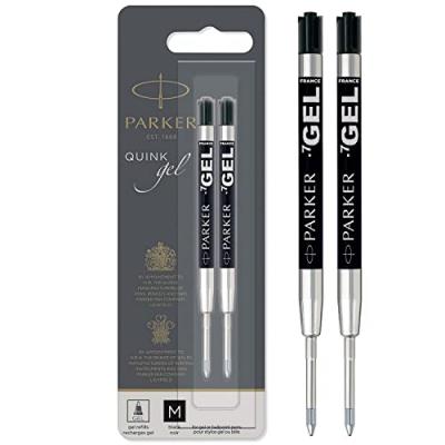 PARKER  Recharge QUINK gel, trac&eacute;: M, blister de 2, noir - Lot de 2
