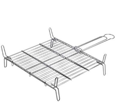 EDM Grille double pour barbecue - Zinc - 45x45cm - 76843