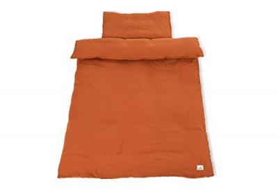 PINOLINO Parure de lit en Mousseline pour lit d'enfant - Rouge - 2 pi&egrave;ces.