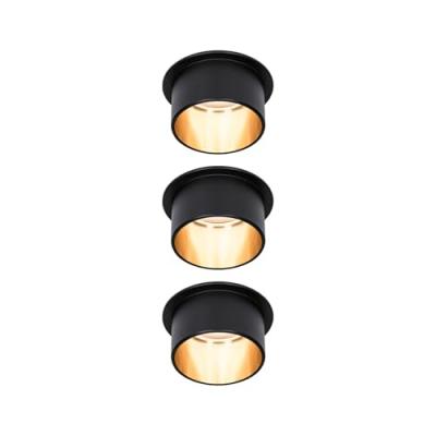 PAULMANN  Gil LED encastrable noir mat/dor&eacute;, par 3