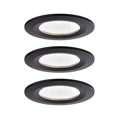PAULMANN Kit enc Nova Coin 3-stepdim rd fixe led 3x6W 2700K 230V Noir mat/Alu