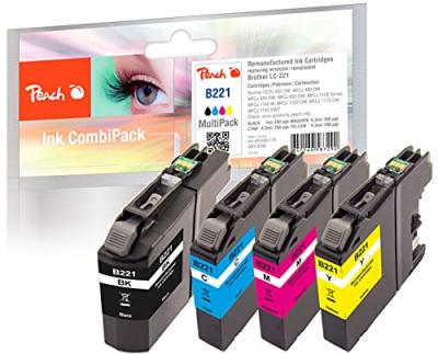 PEACH  Lot de cartouches d'encre Compatible &agrave; Brother 221