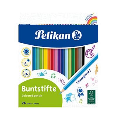PELIKAN  Bo&icirc;te de 24 Crayons de couleur 17,5 cm Assortis