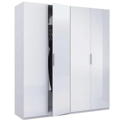 MAX Armoire 4 portes 200x180cm blanc brillant
