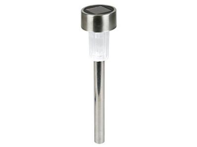 PEREL  Lampe de jardin solaire 37 X 5.5 Cm Acier inoxydable Argent/blanc