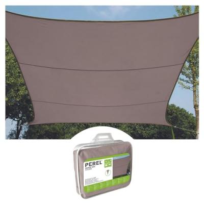 PEREL  06558 Voile d'Ombrage Carr&eacute;e Taupe/Marron 3,6 x 3,6 m