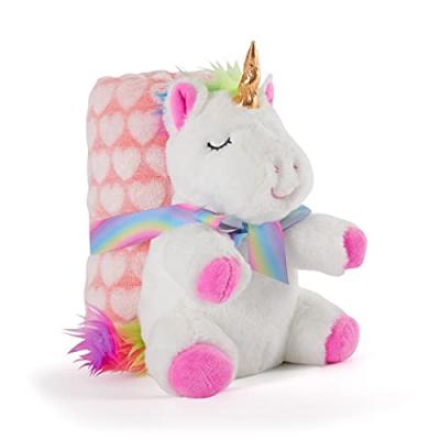 PERLETTI  Unicorn Tiara 22 Cm Teddy With Blanket Rose 