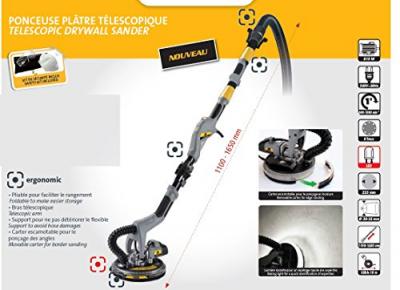 PEUGEOT Ponceuse Placo pl&acirc;tre t&eacute;lescopique 810W 225mm ENERGYSand-225 