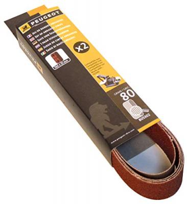 PEUGEOT Jeu de 2 bandes abrasives 760x25 mm Grain 80  OUTILLAGE