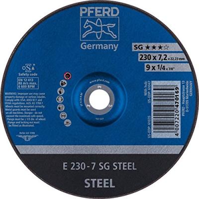 PFERD  meule &agrave; &eacute;barber sg steel d230xs7,2 mm contre-coud&eacute; acier