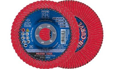 PFERD Disque &agrave; lamelles curve 125 mm grain 60 pour pour soudure dangle