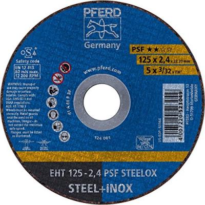 PFERD  EHT1252,4A46PPSFINOX Disque &agrave; tron&ccedil;onner A46PPSF-I, Multicolore, 125 x 2,4 mm