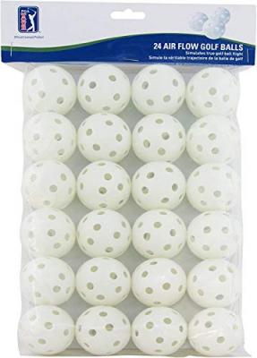 PGA  Tour Air Flow Lot de 24 balles de golf d&rsquo;entra&icirc;nement Blanc