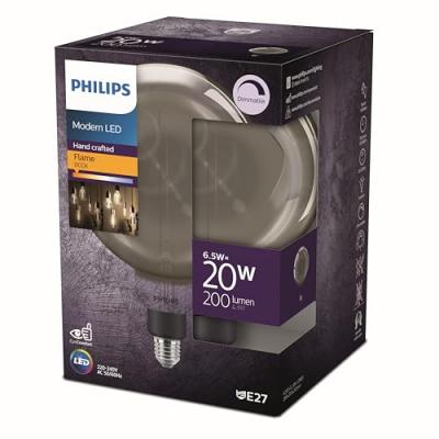 PHILIPS  ampoule LED Globe Giant E27 20W Blanc Chaud Smoky Compatible Variateur, Verre