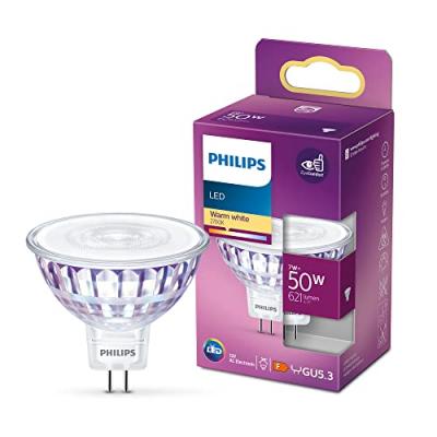 PHILIPS  ampoule LED Spot GU5.3 50W Blanc Chaud, Verre