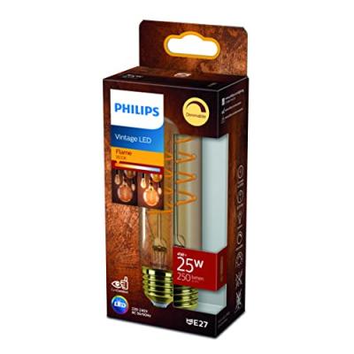 PHILIPS LIGHTING Ampoule led Tube T32 E27 25W Blanc Chaud Ambr&eacute;e Compatible Variateur, Verre - Philips