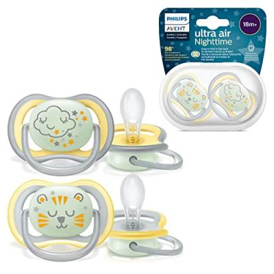 PHILIPS AVENT Sucette Ultra Air Nuit Tigre Et Nuage 18 Mois+ De 