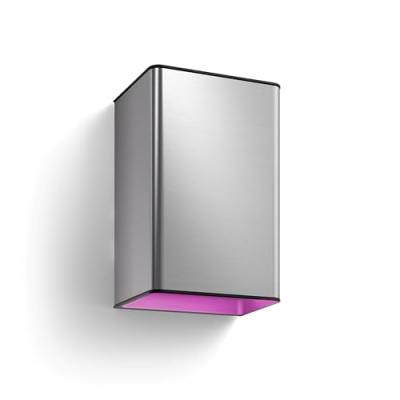 PHILIPS Luminaire hw&ca resonate applique carr&eacute; 2x8w inox 8718696174395