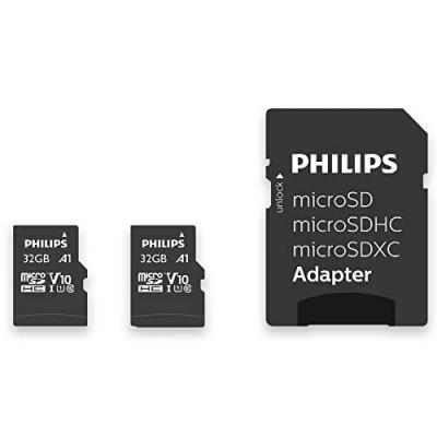 PHILIPS Pack Duo Carte Micro SDHC 32GB Class 10 UHS-I U1 inclus Adapter