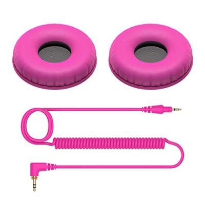 PIONEER DJ  HC-CP-08-V Coussinets et c&acirc;ble spiral&eacute; pour casque  HDJ-CUE1 (Rose)